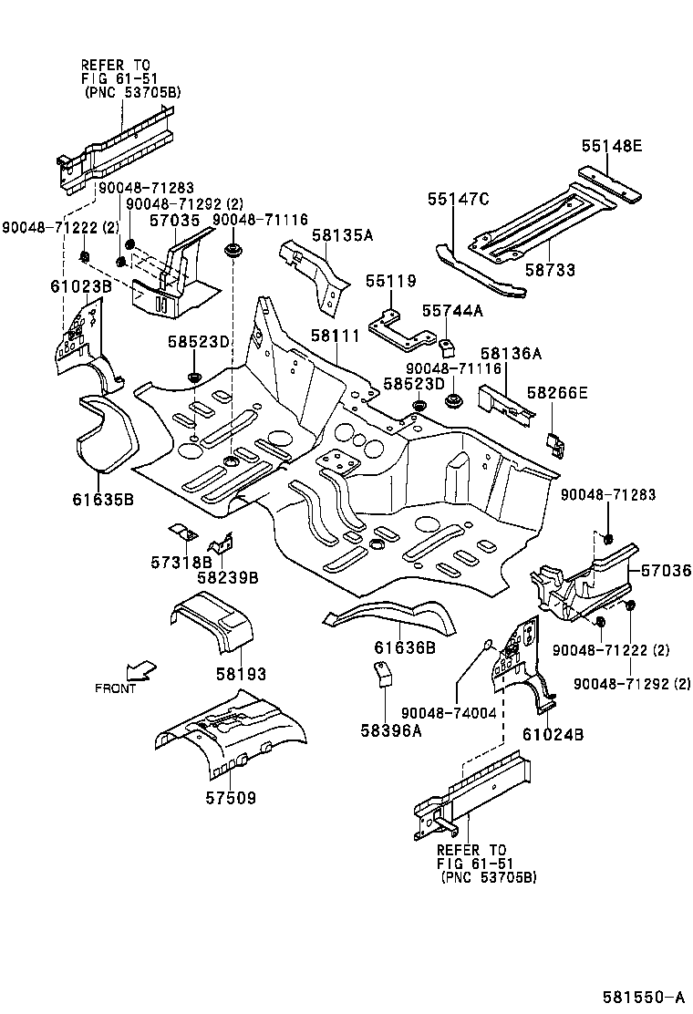 57102-97512 MEMBER SUB-ASSY, FRONT SIDE, LH product image