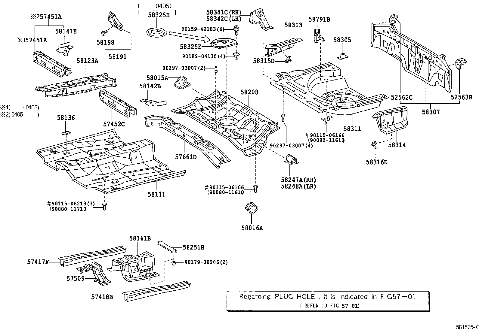 57451-01020 MEMBER, FRONT FLOOR CROSS, RH product image