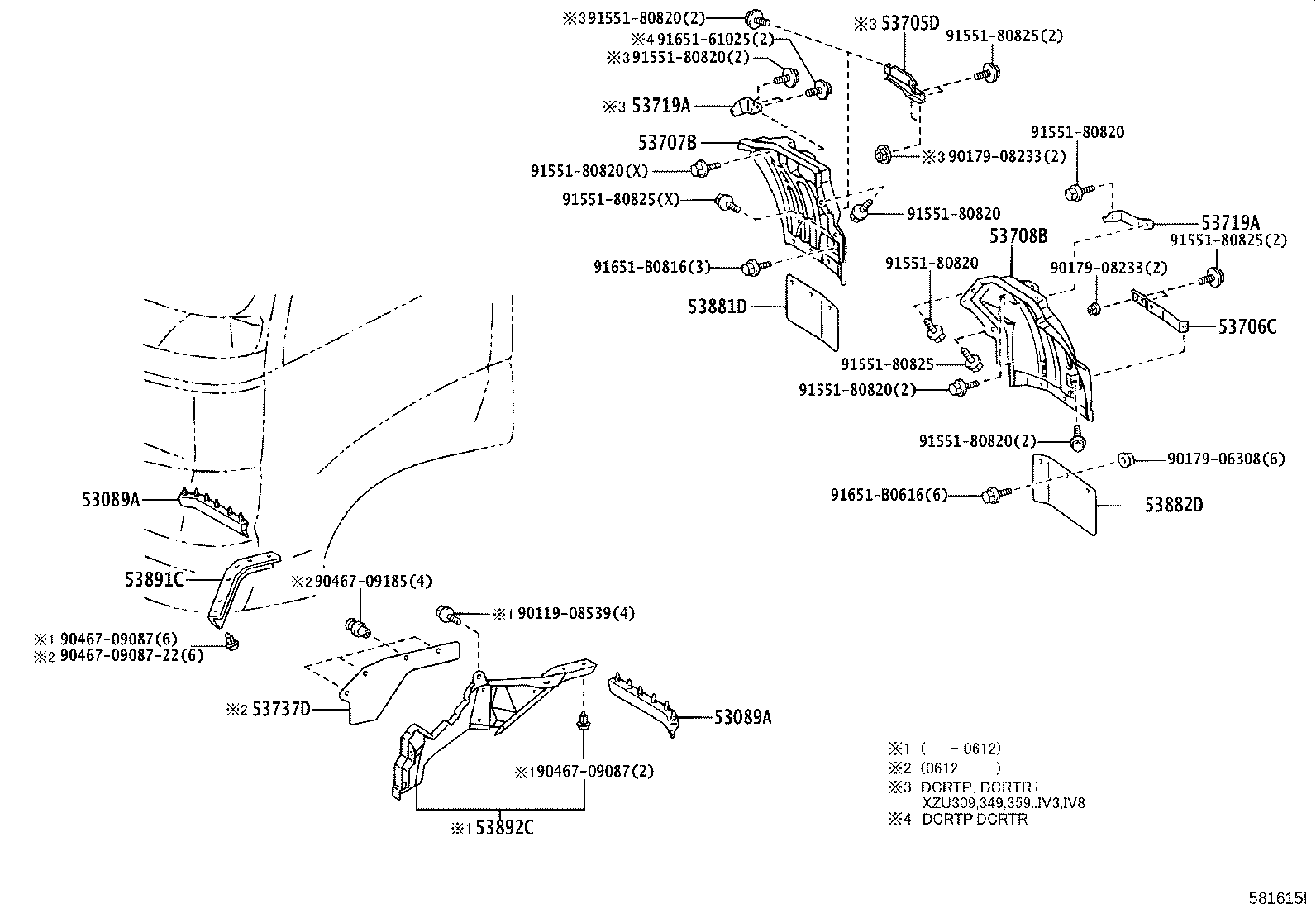 53736-37021 MUDGUARD SUB-ASSY, FRONT product image
