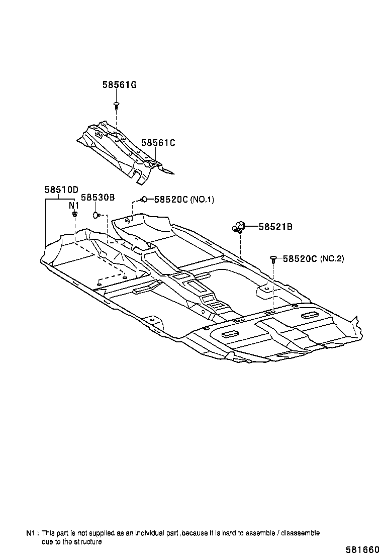 58561-02080 SILENCER, FRONT FLOOR, NO.1 product image