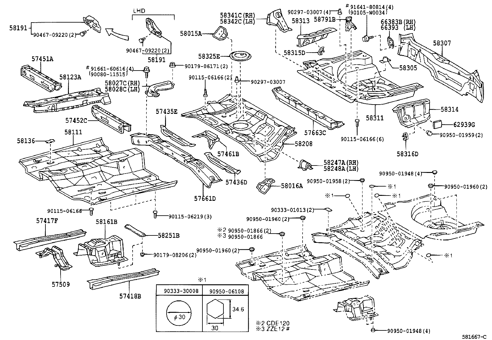 57451-02060 MEMBER, FRONT FLOOR CROSS, RH product image