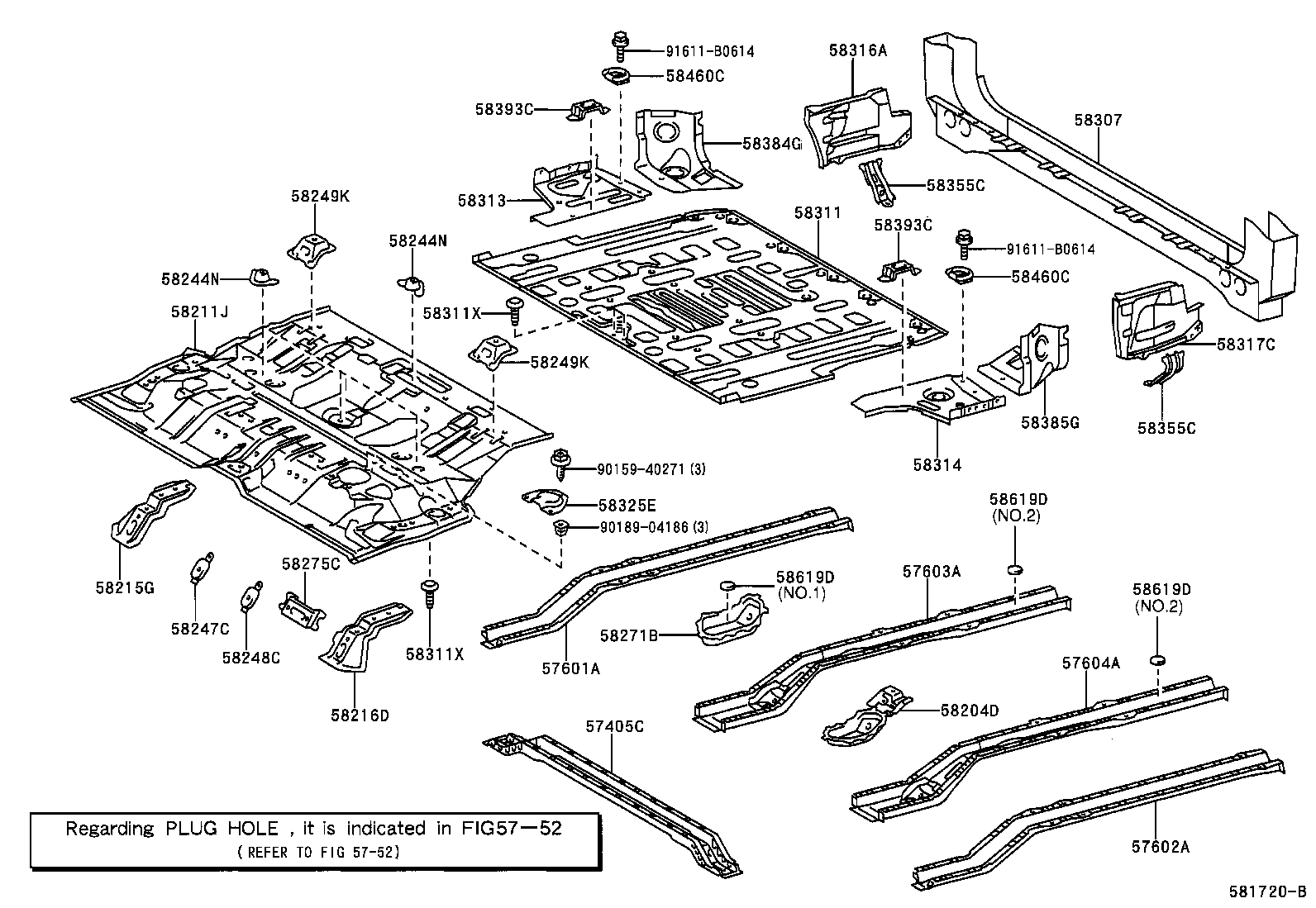 57601-35010 MEMBER SUB-ASSY, REAR FLOOR SIDE, RH product image