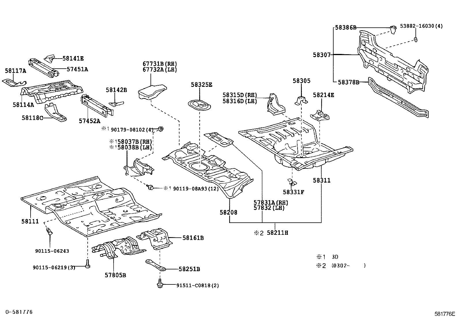 57804-0D010 REINFORCEMENT, REAR NO.1 SEAT LEG, FRONT NO.2 product image