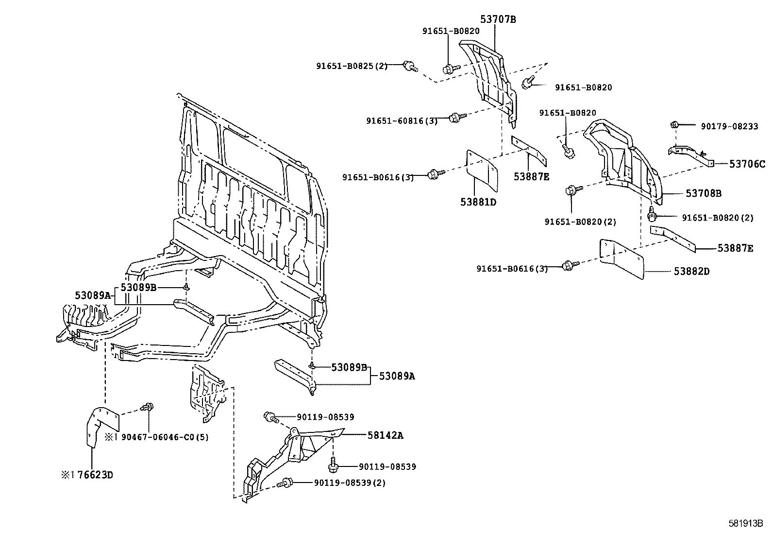 53089-37050 MUDGUARD SUB-ASSY, FRONT product image