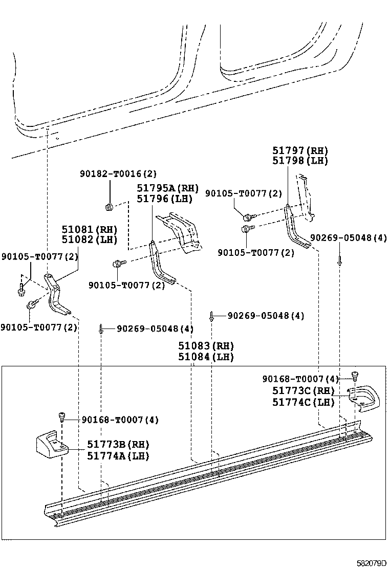 57451-0K010 MEMBER, FRONT FLOOR CROSS, RH product image