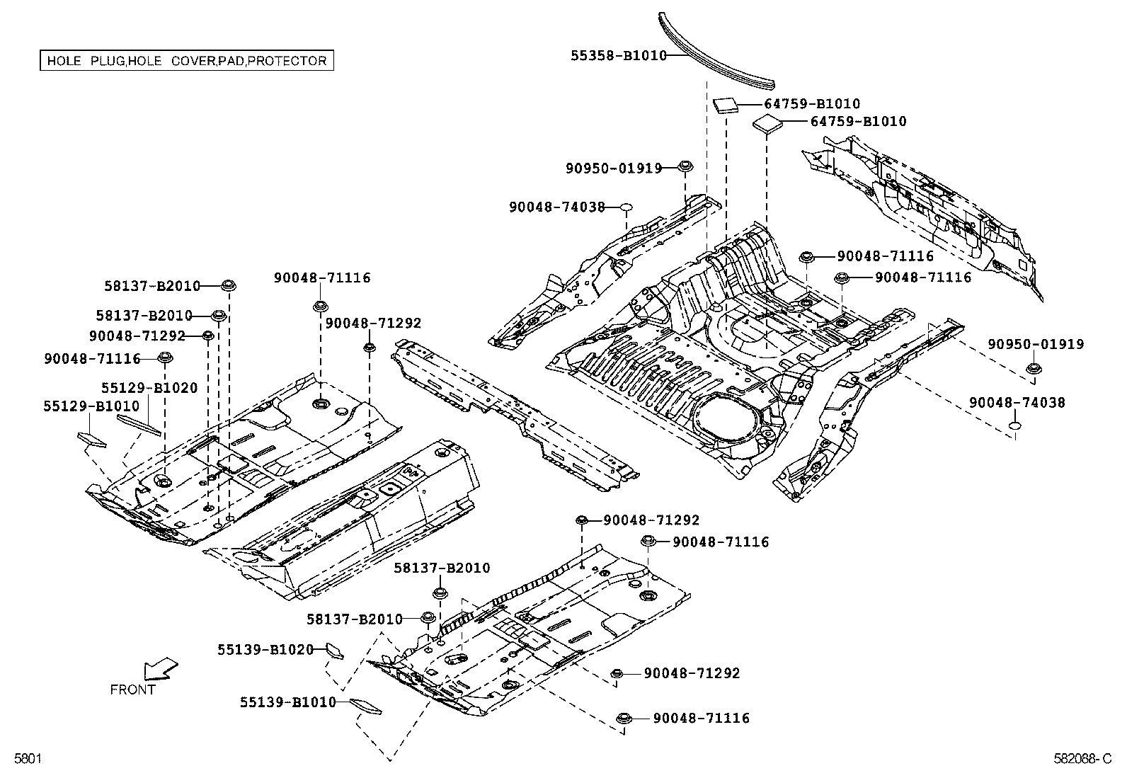 57665-B1010 REINFORCEMENT, REAR FLOOR CROSSMEMBER, NO.2 product image