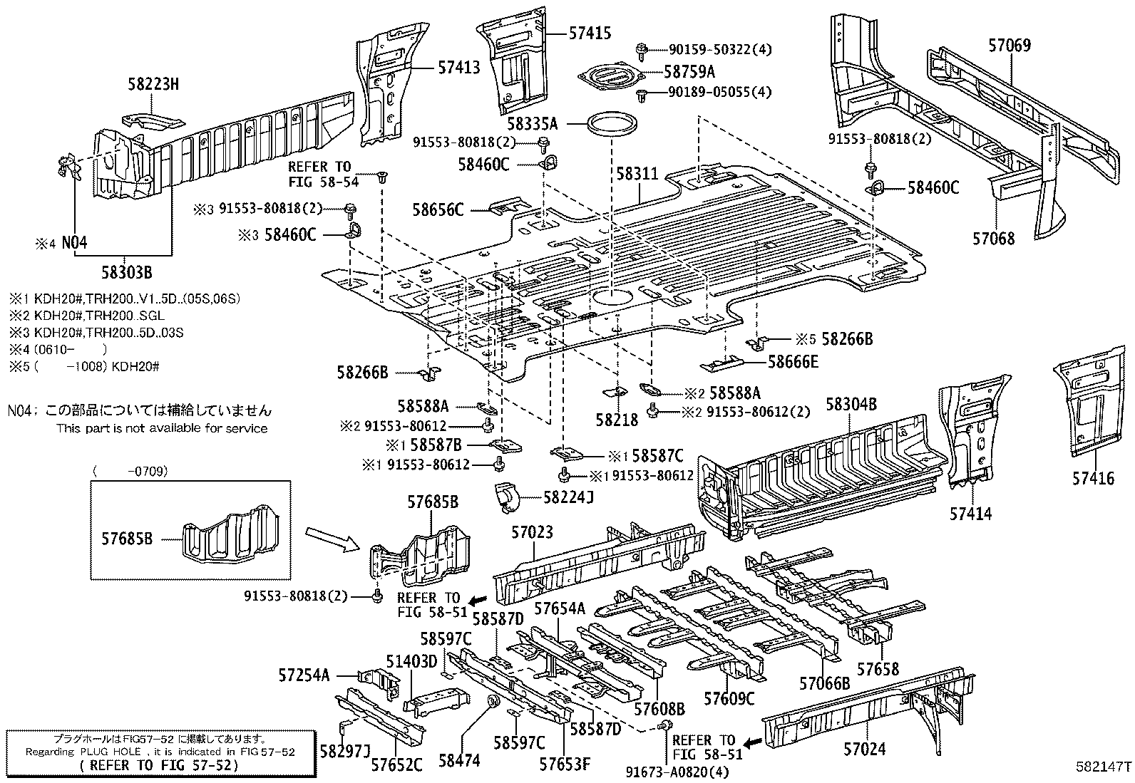 57608-26371 MEMBER SUB-ASSY, REAR FLOOR CROSS, NO.4 product image