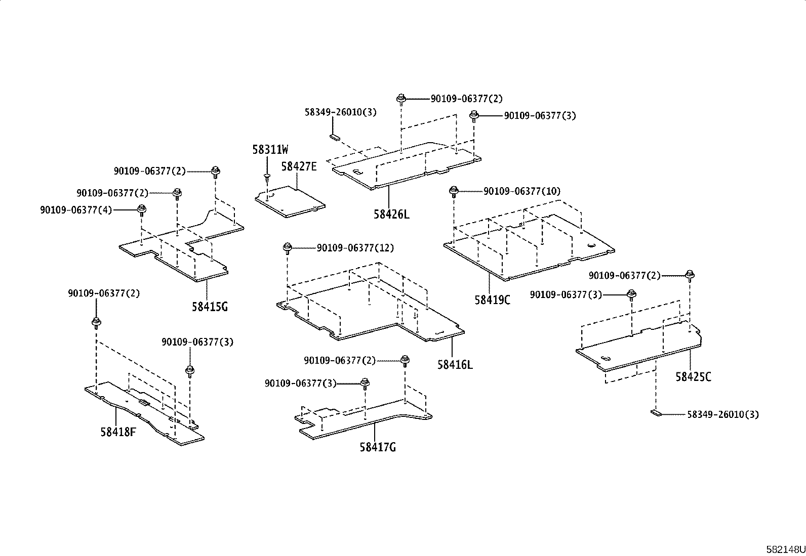 57608-26371 MEMBER SUB-ASSY, REAR FLOOR CROSS, NO.4 product image