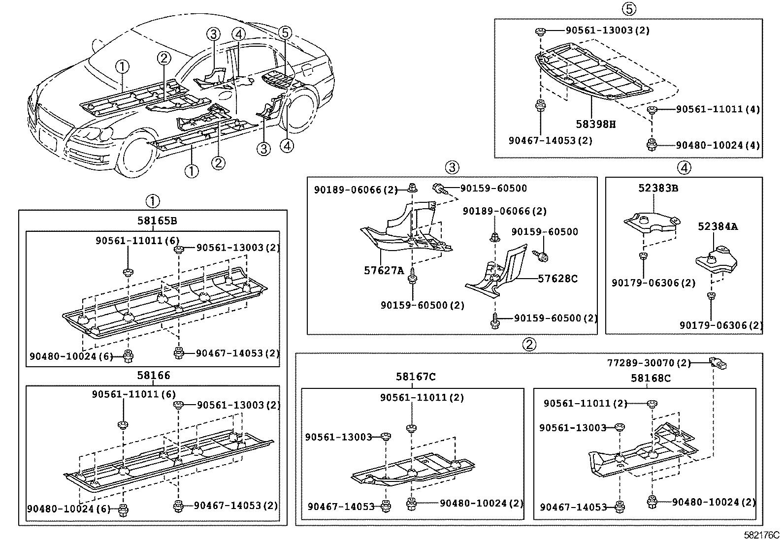 57628-30050 COVER, REAR FLOOR SIDE MEMBER, LH product image