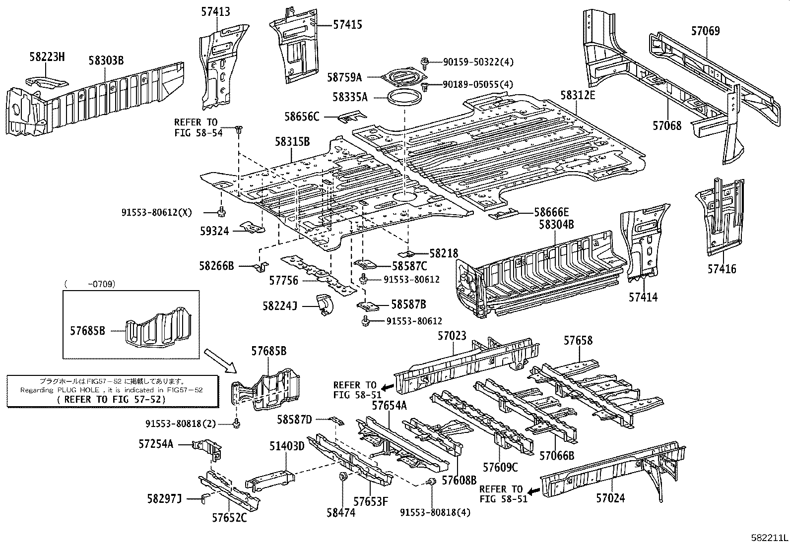 57608-26300 MEMBER SUB-ASSY, REAR FLOOR CROSS, NO.4 product image