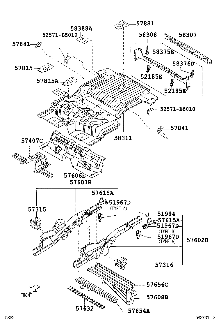 51096-BZ010 HOOK SUB-ASSY,REAR product image