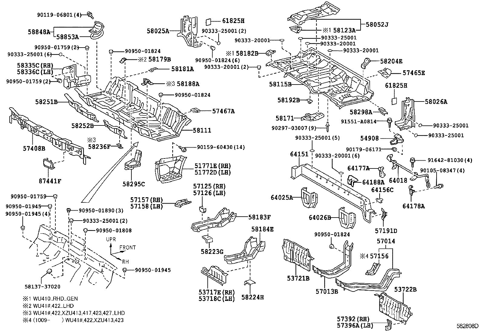 57014-37090 MEMBER SUB-ASSY, FLOOR, FRONT LH product image