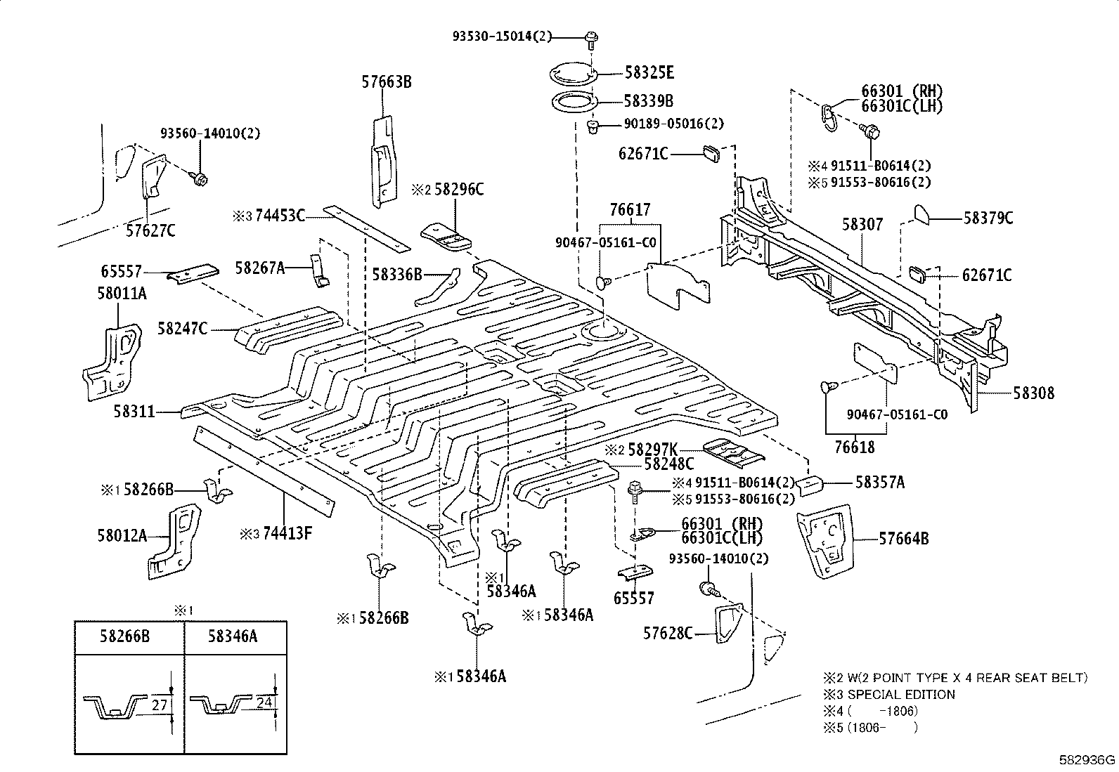 57404-60050 REINFORCE SUB-ASSY, FLOOR SIDE, INNER LH product image