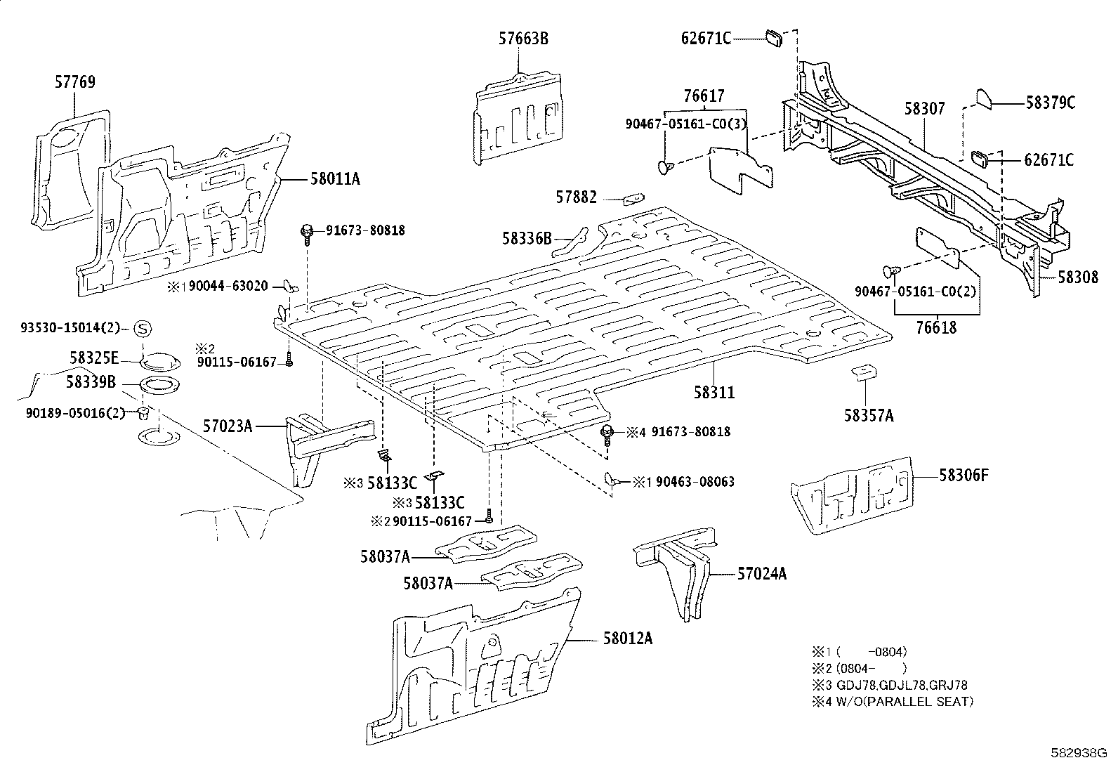 57404-60050 REINFORCE SUB-ASSY, FLOOR SIDE, INNER LH product image