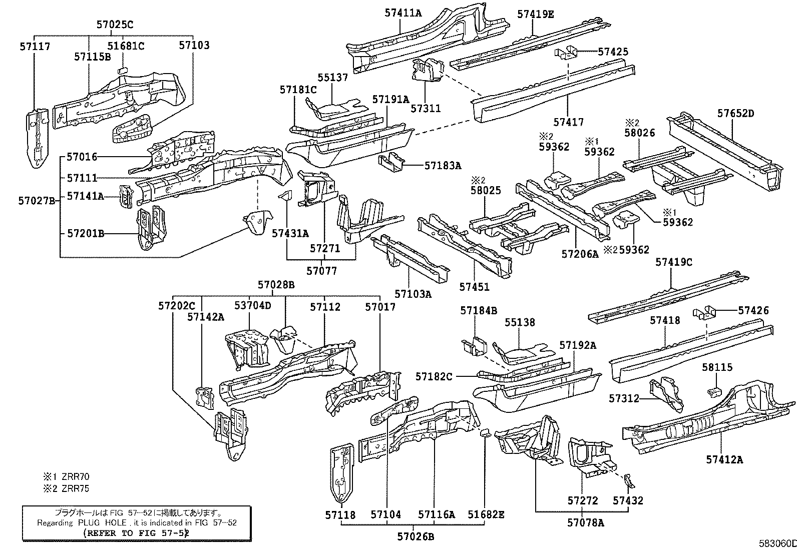 57103-28040 CROSSMENBER SUB-ASSY, FLOOR, NO.3 product image