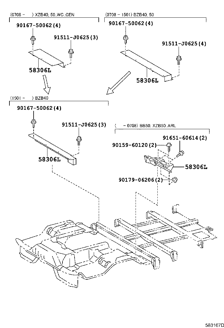 58575-36030 PAD, FRONT FLOOR, REAR NO.1 product image