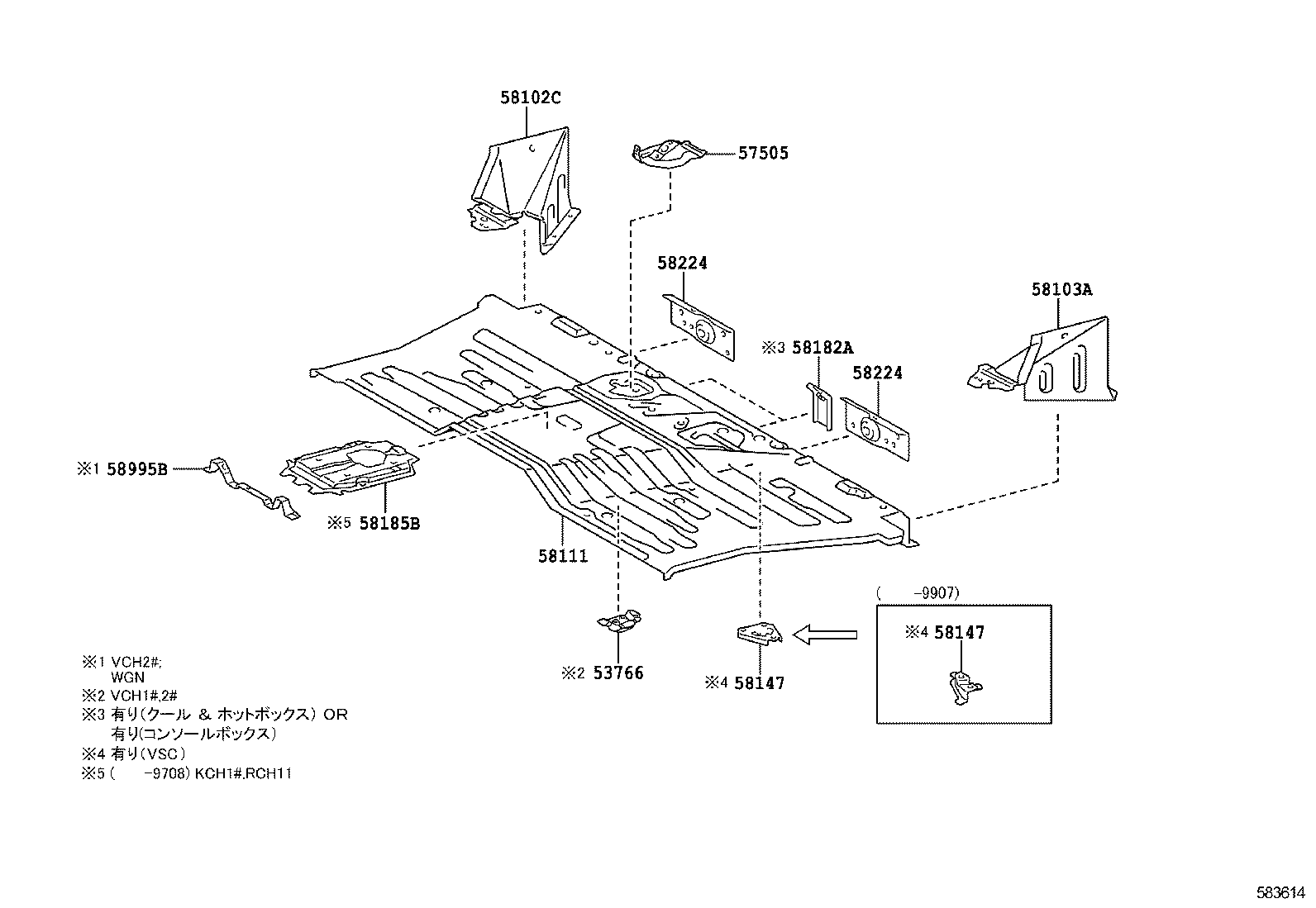 57102-26260 MEMBER SUB-ASSY, FRONT SIDE, LH product image