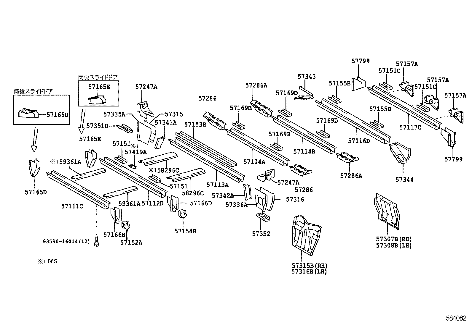 57664-37052 PANEL, REAR FLOOR SIDE, REAR LH product image