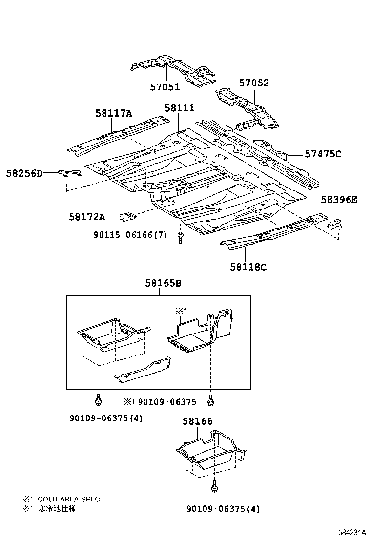 57102-58040 MEMBER SUB-ASSY, FRONT SIDE, LH product image