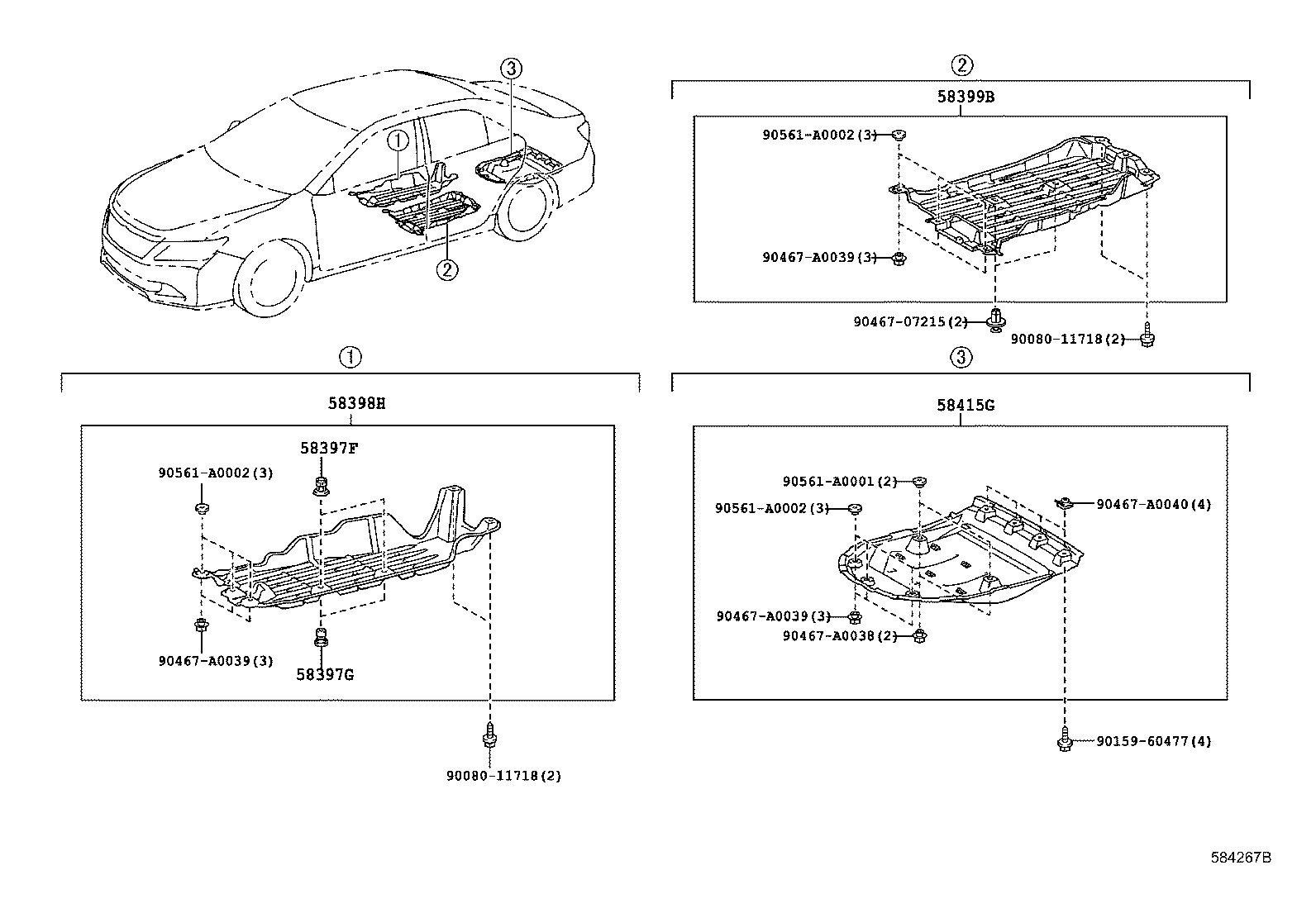 57628-06070 COVER, REAR FLOOR SIDE MEMBER, LH product image
