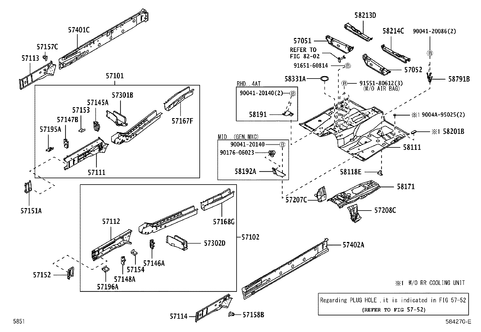 57102-BZ431 MEMBER SUB-ASSY, FRONT SIDE, LH product image
