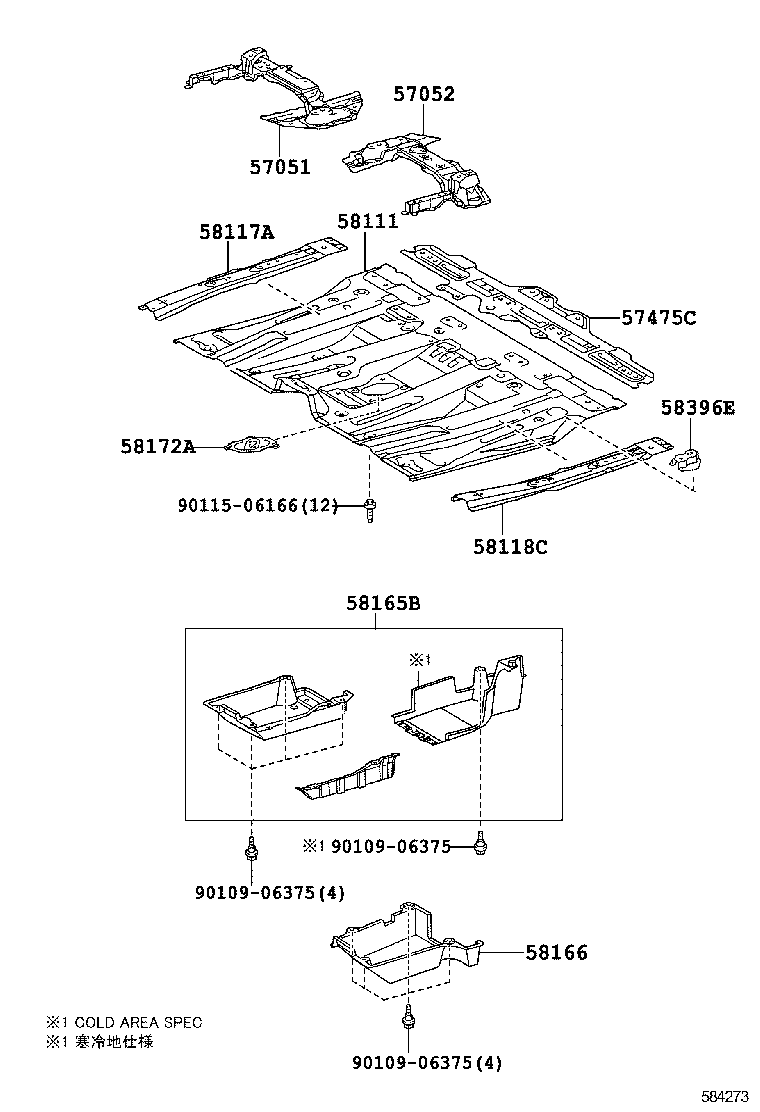 57102-58040 MEMBER SUB-ASSY, FRONT SIDE, LH product image