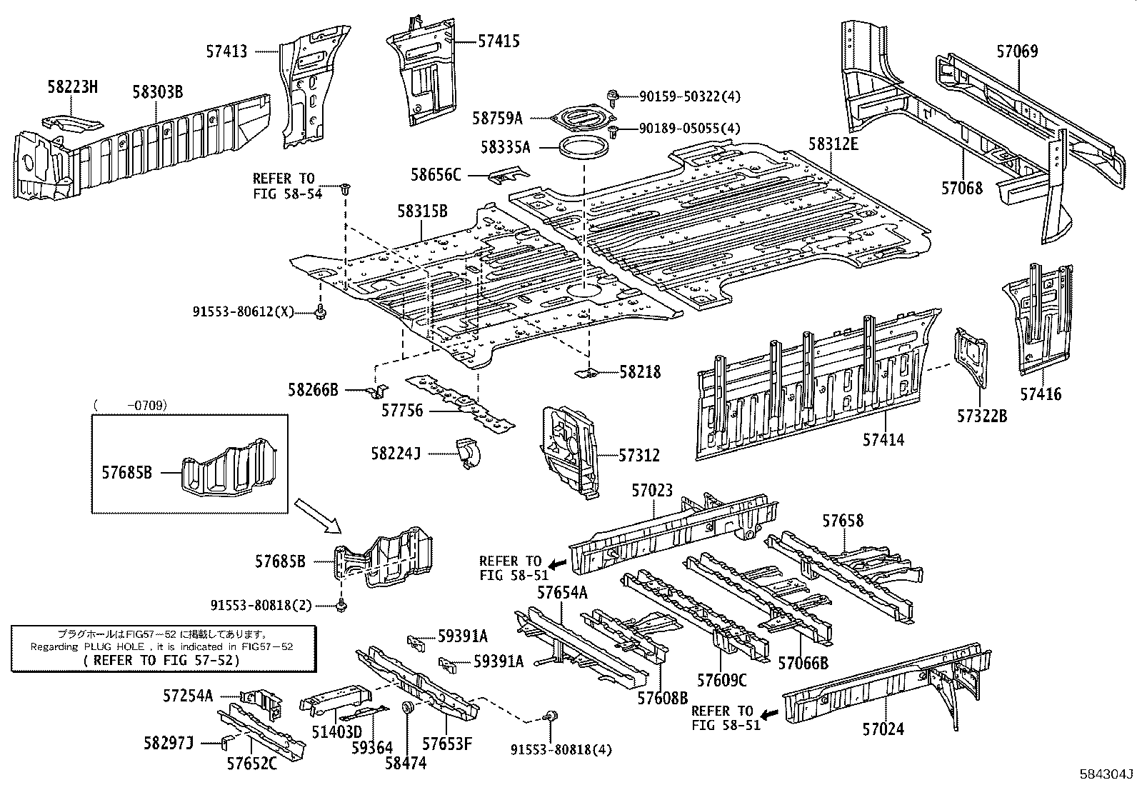 57608-26300 MEMBER SUB-ASSY, REAR FLOOR CROSS, NO.4 product image