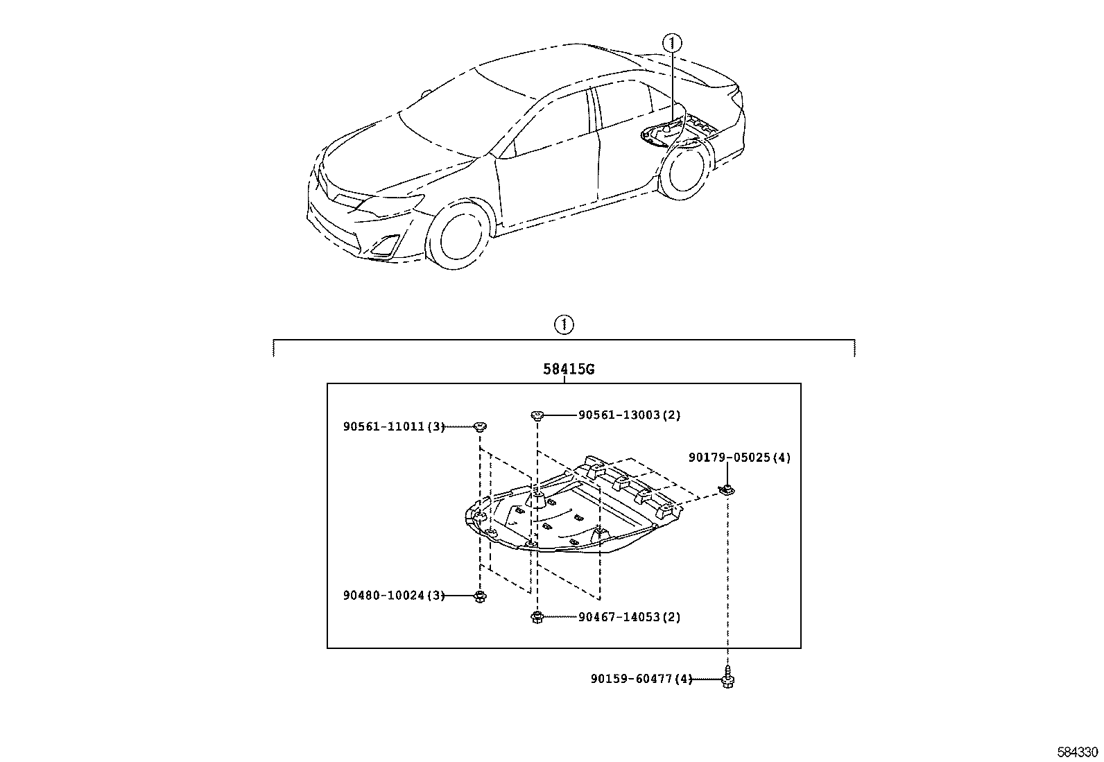 57628-06160 COVER, REAR FLOOR SIDE MEMBER, LH product image