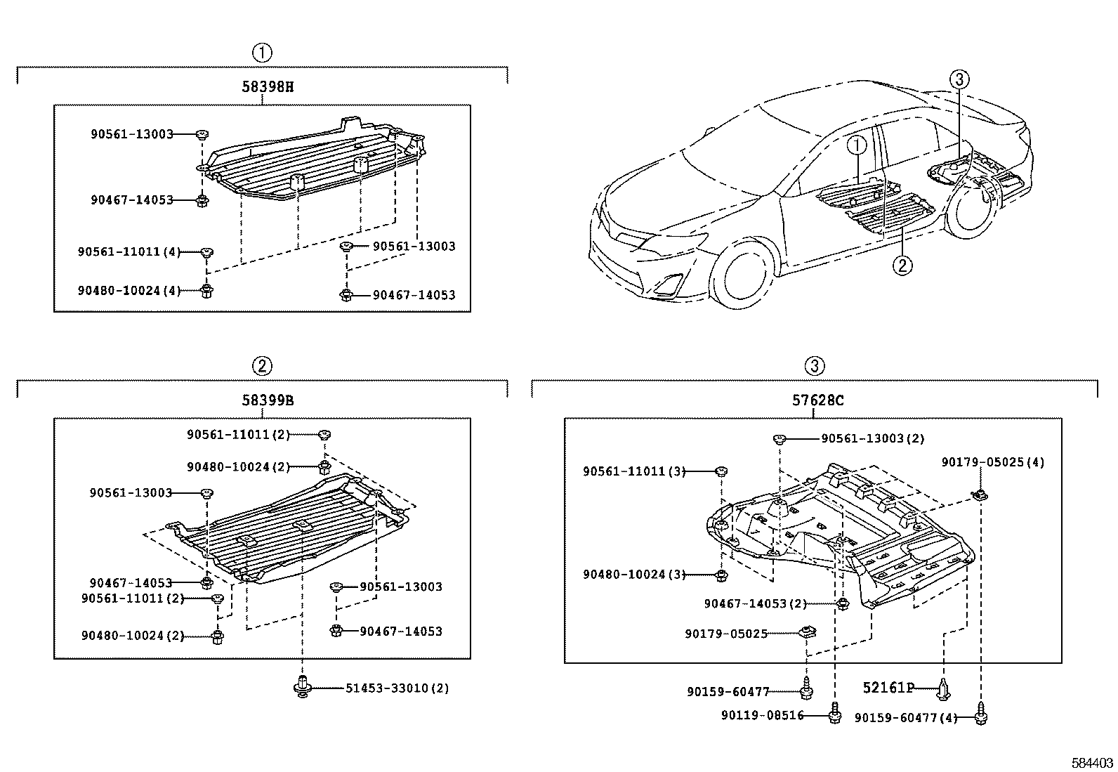57628-06160 COVER, REAR FLOOR SIDE MEMBER, LH product image