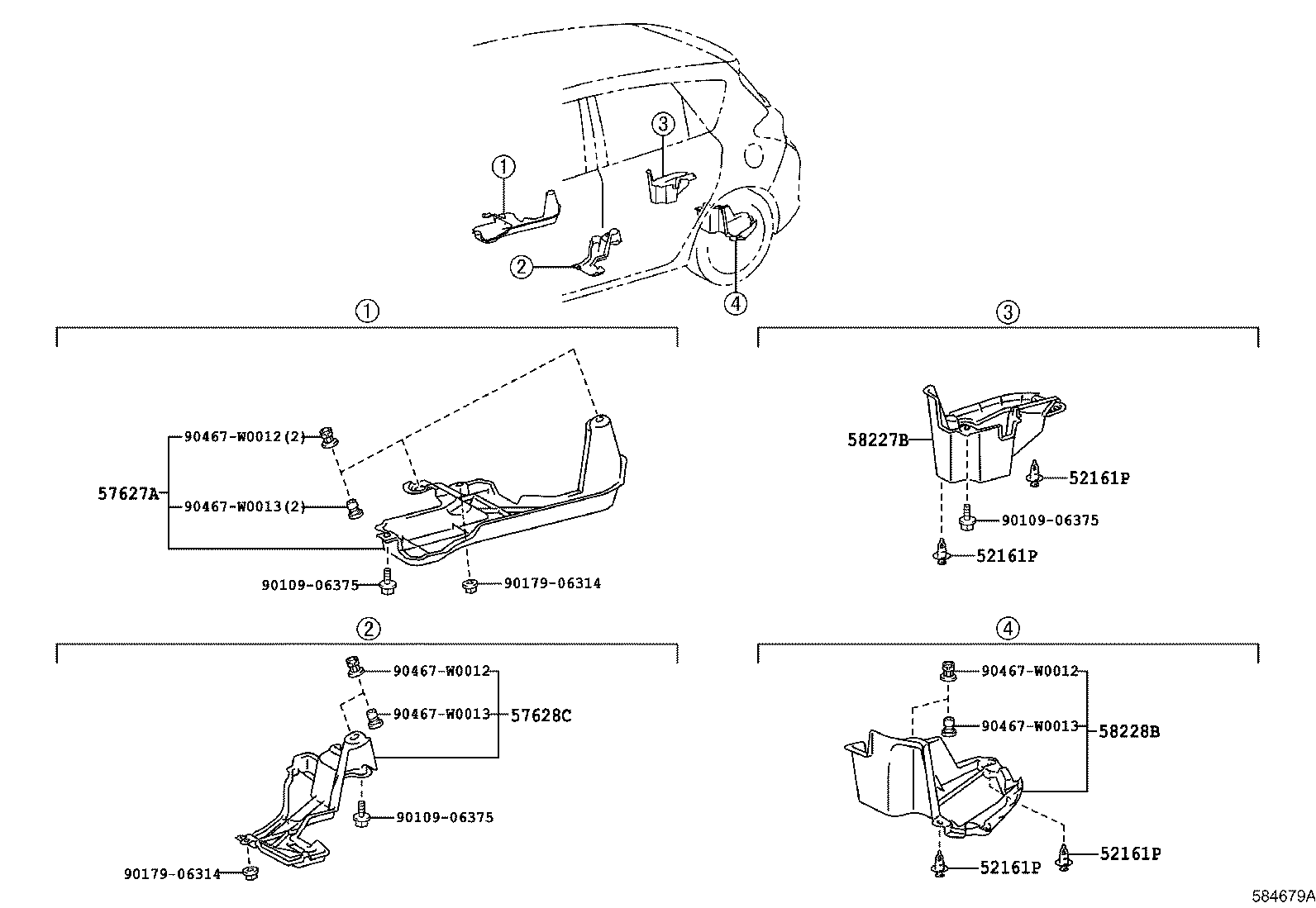 57627-02090 COVER, REAR FLOOR SIDE MEMBER, RH product image