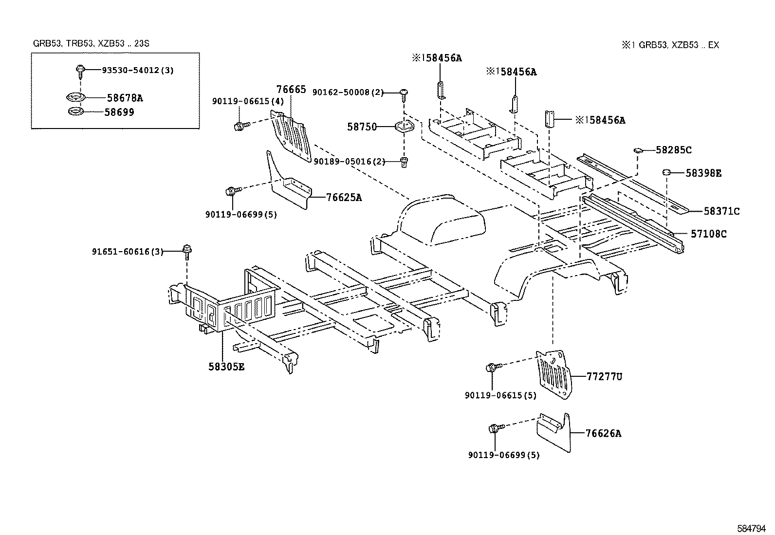 57104-0S050 CROSSMEMBER SUB-ASSY, FLOOR, NO.4 product image