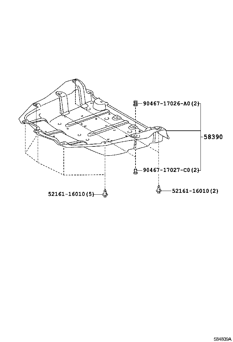 57602-58070 MEMBER SUB-ASSY, REAR FLOOR SIDE, FRONT LH product image