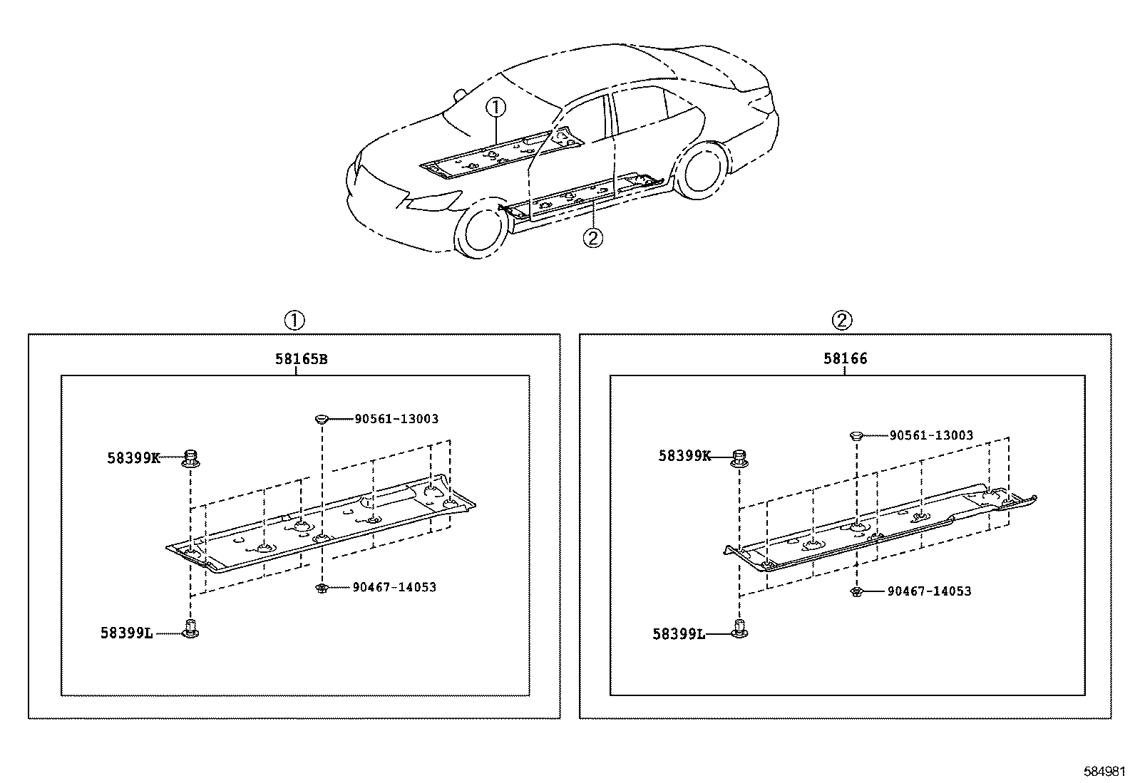 58113-30240 PANEL, FRONT FLOOR, CENTER product image