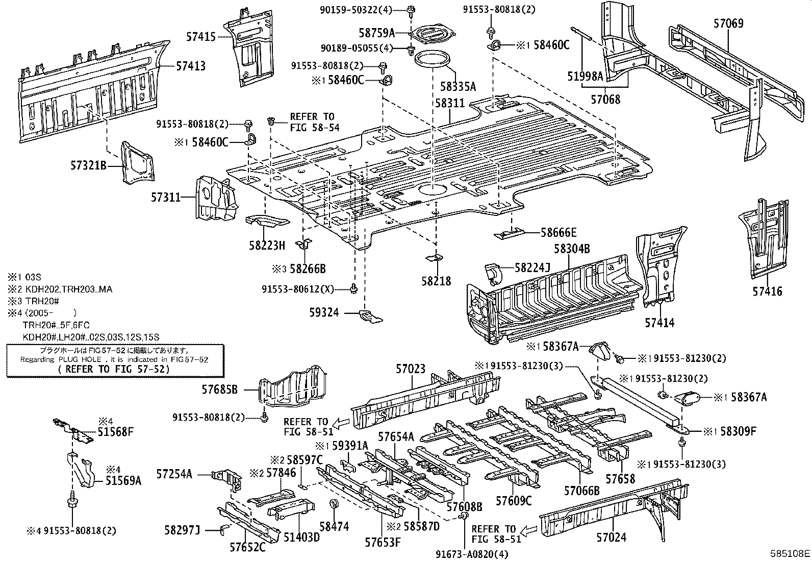 57608-0L030 MEMBER SUB-ASSY, REAR FLOOR CROSS, NO.4 product image