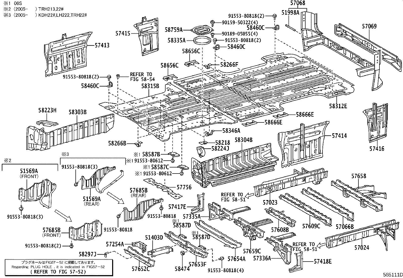 57608-0L030 MEMBER SUB-ASSY, REAR FLOOR CROSS, NO.4 product image