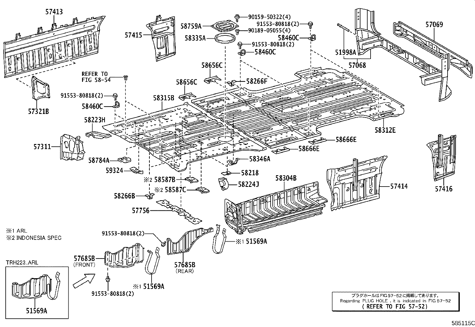 57608-0L030 MEMBER SUB-ASSY, REAR FLOOR CROSS, NO.4 product image