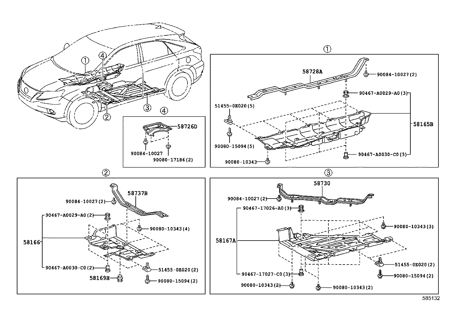 58013-0E022 SUPPORT, SHIFT & SELECT LEVER product image