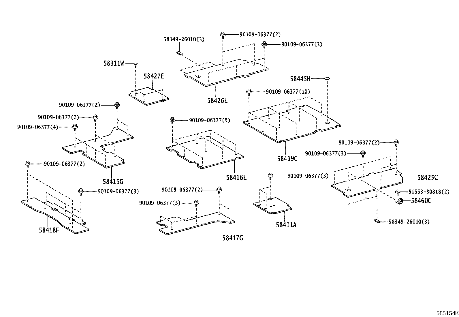 57608-26371 MEMBER SUB-ASSY, REAR FLOOR CROSS, NO.4 product image
