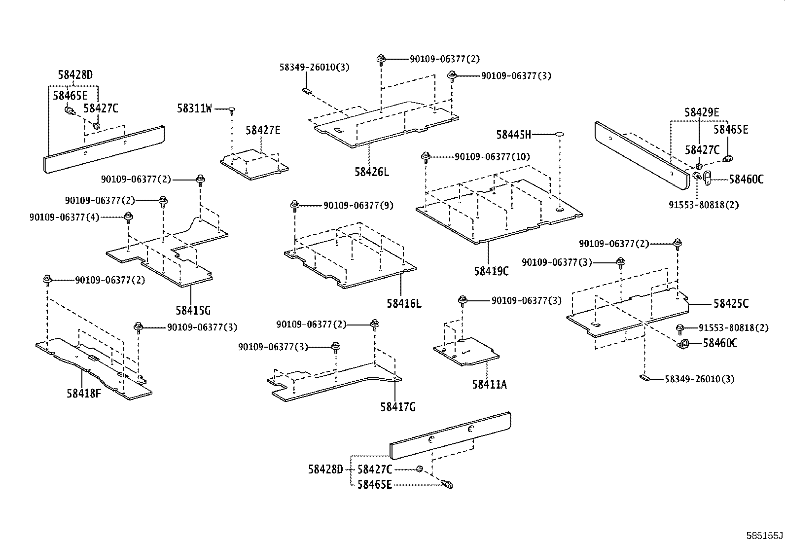 57608-26371 MEMBER SUB-ASSY, REAR FLOOR CROSS, NO.4 product image