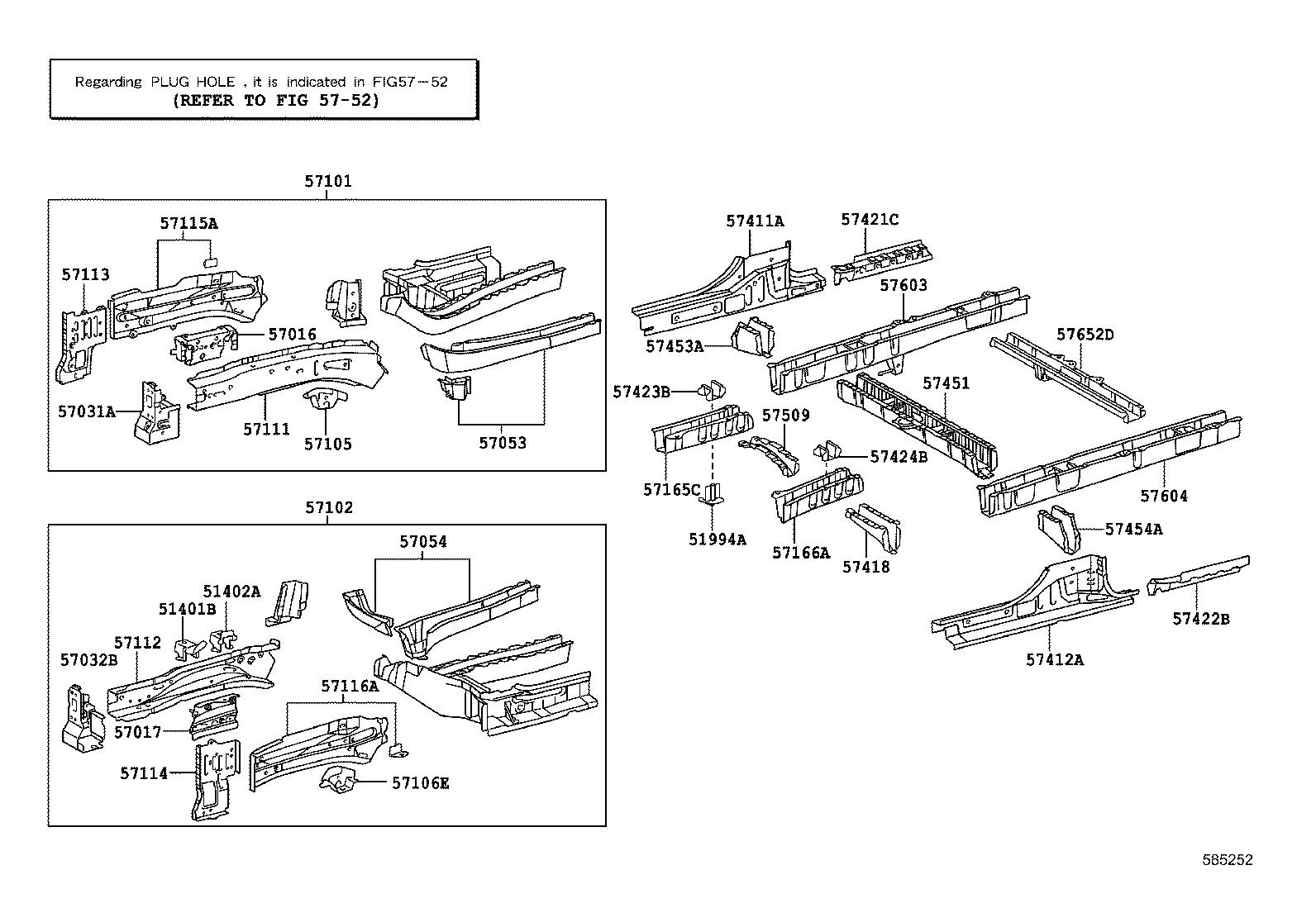 57102-58040 MEMBER SUB-ASSY, FRONT SIDE, LH product image