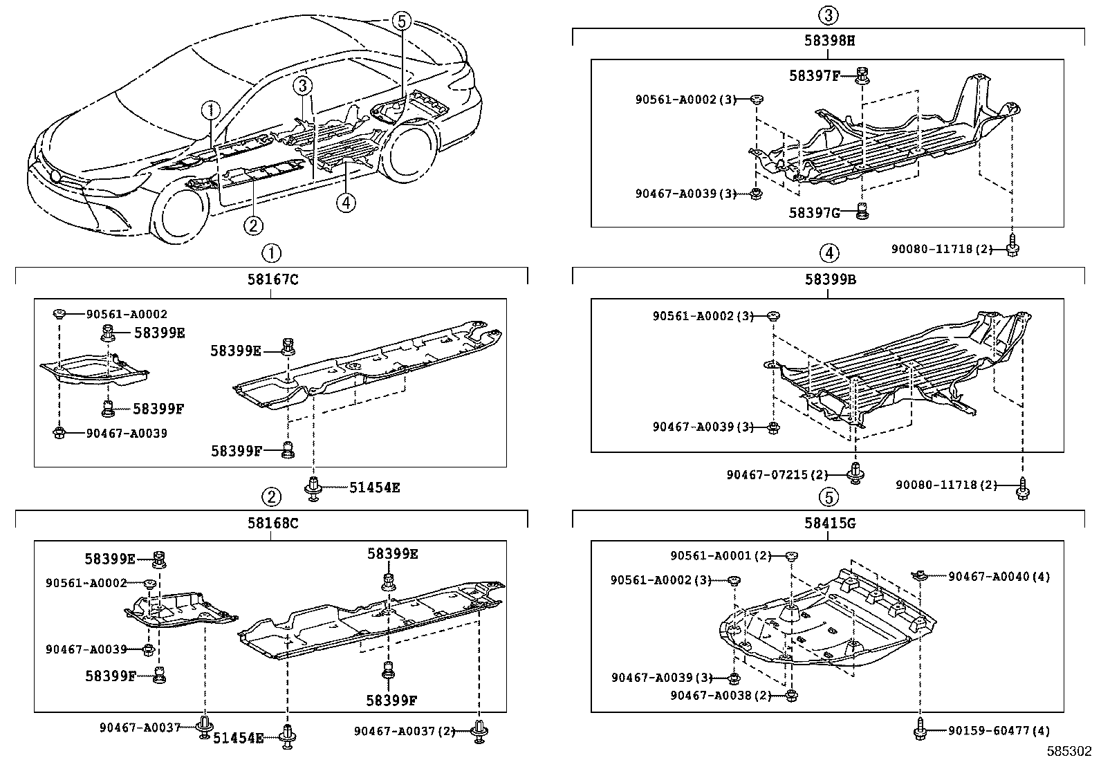 57628-06070 COVER, REAR FLOOR SIDE MEMBER, LH product image