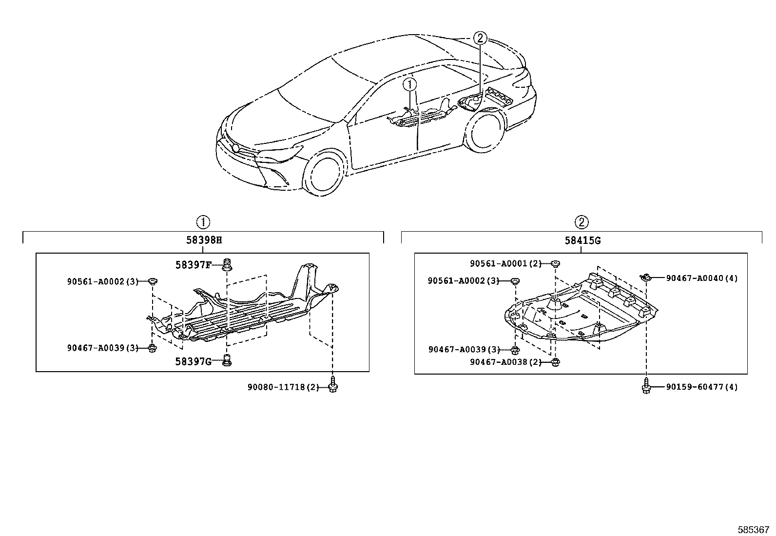 57628-06070 COVER, REAR FLOOR SIDE MEMBER, LH product image