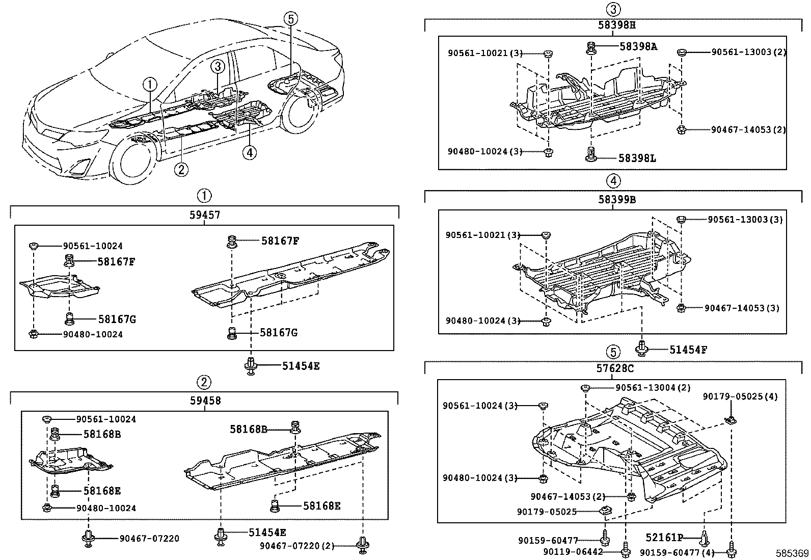 57685-33010 BRACKET, REAR FLOOR MOUNTING, NO.1 RH product image