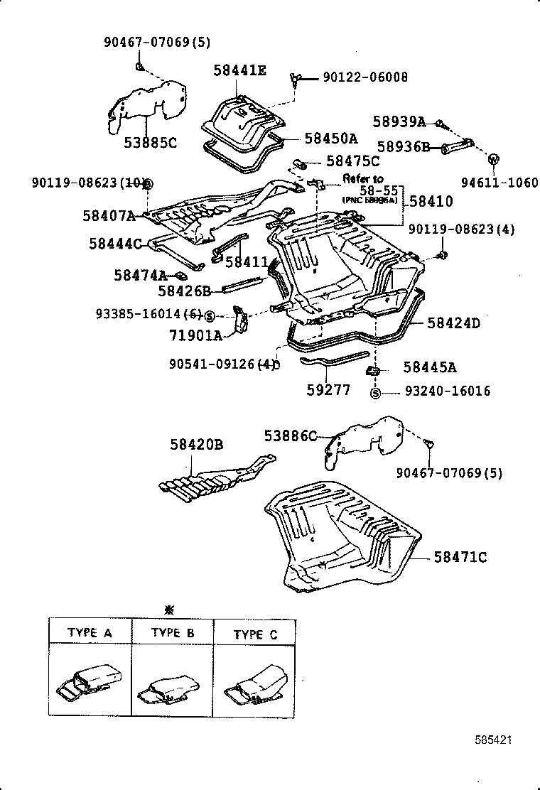 57102-27010 MEMBER SUB-ASSY, FRONT SIDE, LH product image