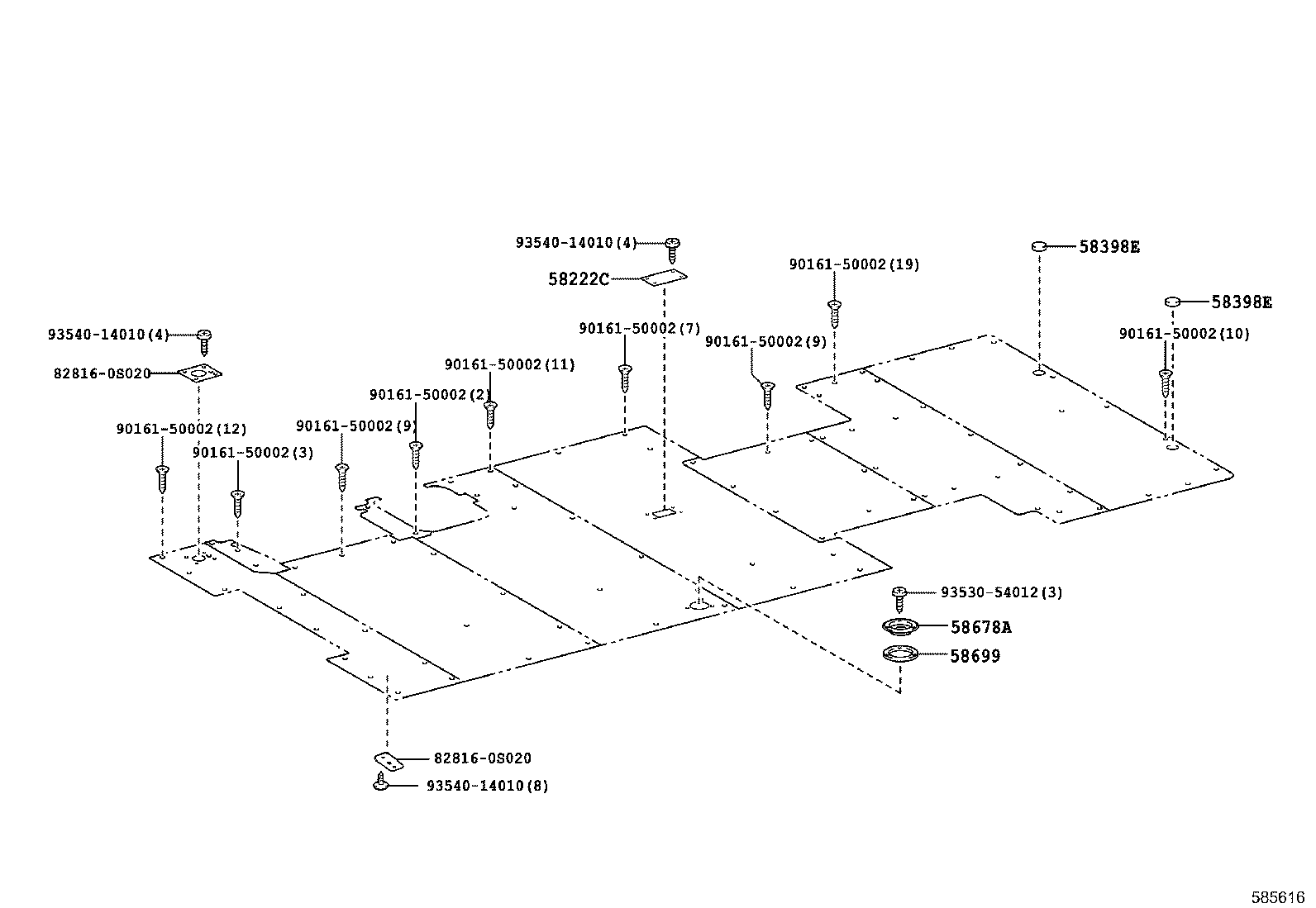 57104-0S050 CROSSMEMBER SUB-ASSY, FLOOR, NO.4 product image