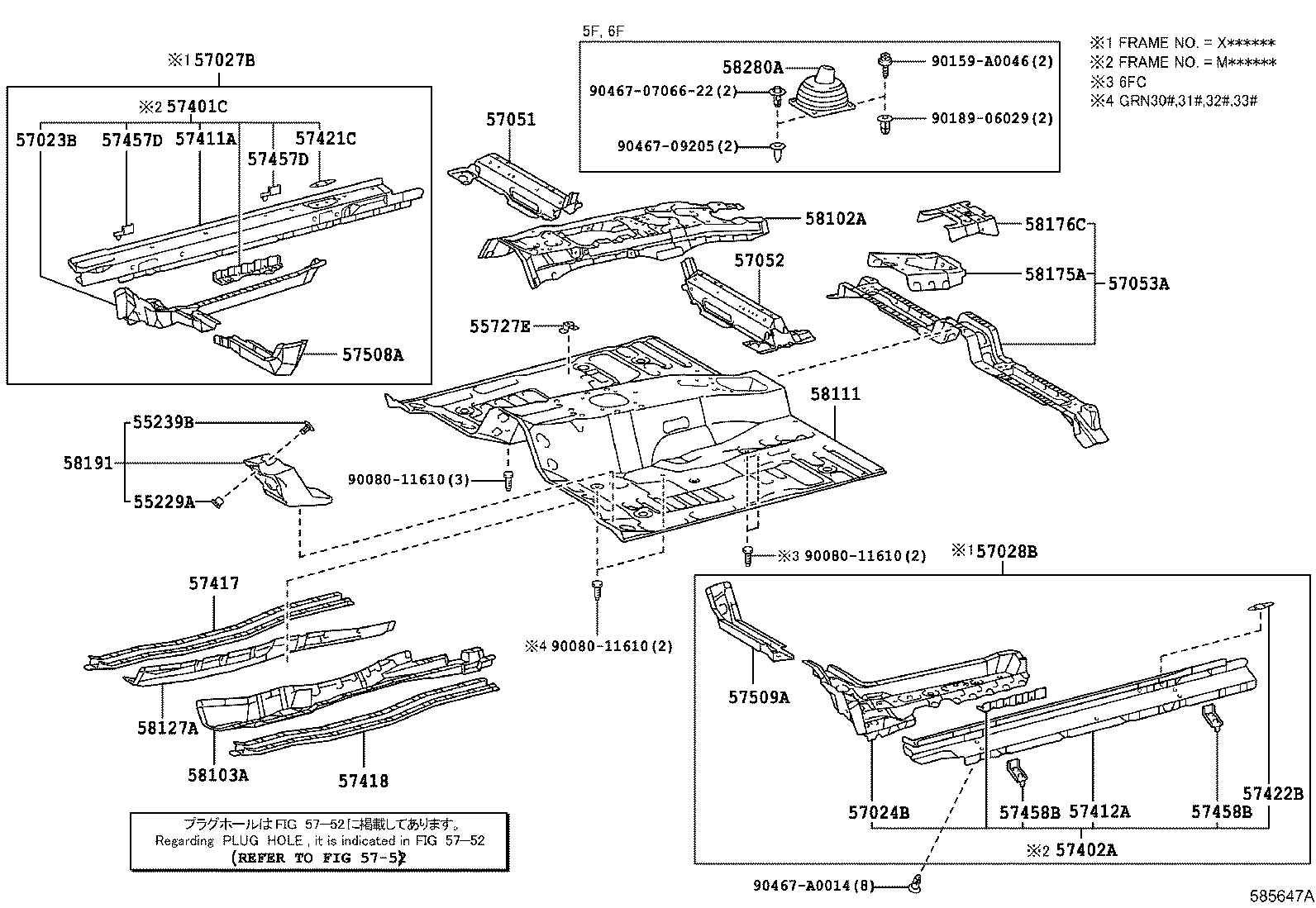 57028-04010 MEMBER SUB-ASSY, FRONT SIDE, INNER LH product image