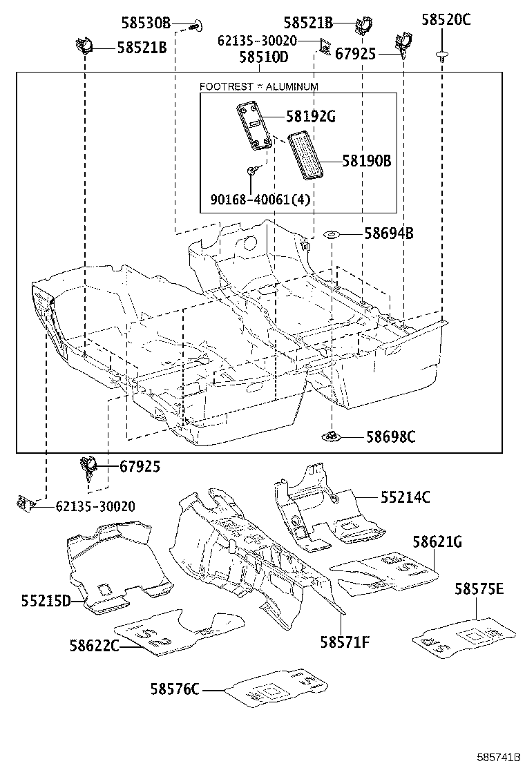58575-24010 PAD, FRONT FLOOR, REAR NO.1 product image