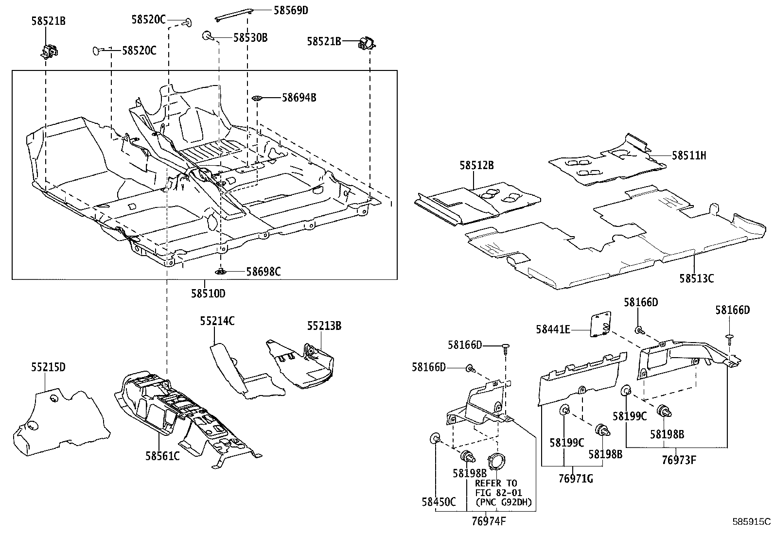 58561-12170 SILENCER, FRONT FLOOR, NO.1 product image