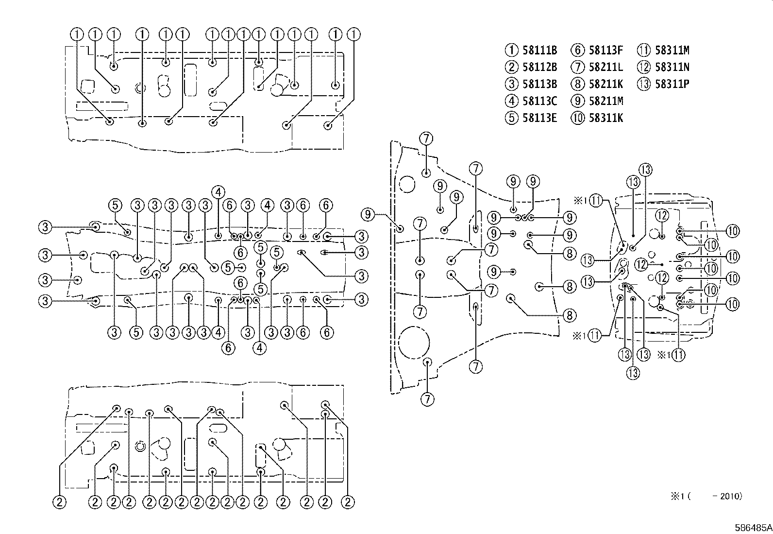 57628-11010 COVER, REAR FLOOR SIDE MEMBER, LH product image