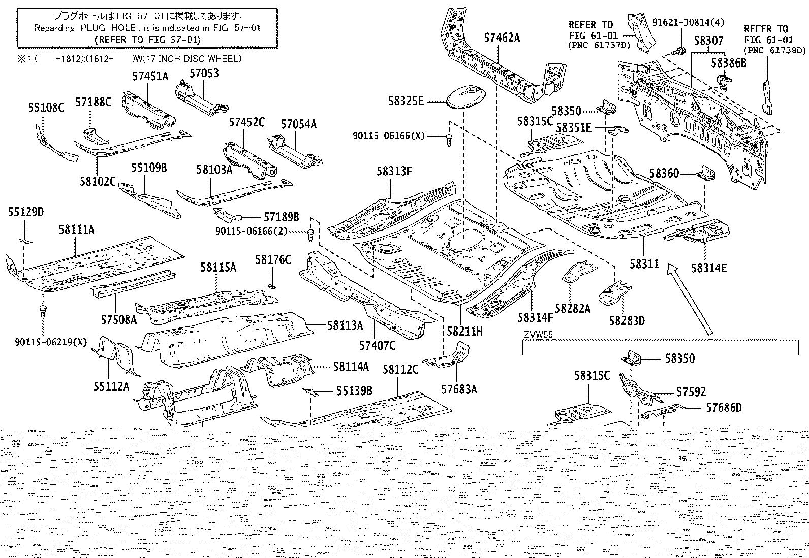 55113-47021 BRACE SUB-ASSY, DASH TO FRAME, RH product image